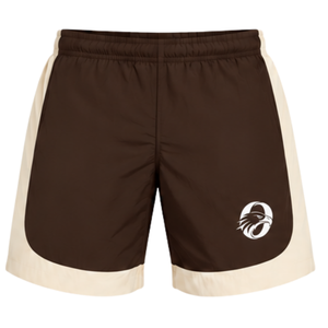 Mens Brown Neutral Colorblock Nylon <b>Hoodie</b> Shorts Set Lightweight Quarter Zip Athletic <b>Running</b> Training Casual Sportswear - Product Image 4