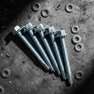 Vis autoperceuses à tête hexagonale de qualité supérieure (métriques/pouces) zinguées classe 8, robustes, résistantes à la corrosion, à filetage profond et grossier - Product Image 1