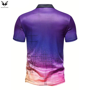 Camisetas para Hombre con Estampado de Sublimación Multicolor, Camisetas Polo para Hombre con Mangas Cortas Elásticas y Estampadas - Product Image 2