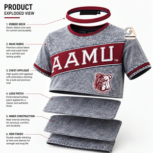 Camiseta negra de manga corta AAMU |   Cuello Redondo con Ribete en Contraste, Corte Regular, Formal, 100% Algodón, Antiarrugas, Ecológico, Transpirable - Product Image 5
