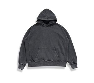 Sweat à capuche surdimensionné personnalisé OEM ODM en coton épais délavé à l'acide, style streetwear vintage, pull décontracté doux pour homme - Product Image 1