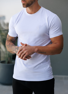 T-shirt Homme en Coton Peigné Respirant 260g, Motif Fleur Frit, Couleur Unie, Style Vieilli, pour le Commerce International - Product Image 3