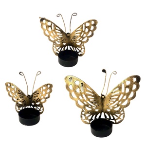 Portavelas de Metal Dorado con Diseño de Mariposa, Portavelas Vintage con Recortes, Moderno Soporte para Velas para Decoración del Hogar, Jardín y Fiestas - Product Image 4