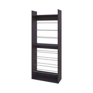 Wengue Tall Open Shoe Rack with <b>Metal</b> Rails and Multi-Tier <b>Shelves</b> - Product Image 2