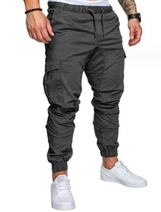 Nouveau pantalon décontracté pour homme en toile tissée légère, multi-poches, coupe droite, taille haute, écologique - Product Image 6