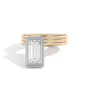 Anillos Espiral de Diamantes Cultivados en Laboratorio de 2 Quilates, Corte Baguette, Modernos, Triple Platino, Doble Bisel, Anillos de Declaración, Venta al por Mayor, Oro Sólido de 14k - Product Image 1