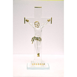 Idole artisanale en verre du Dieu Krishna avec finition dorée, jouant de la flûte, statue décorative religieuse hindoue pour la maison - Product Image 5