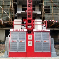 Ascenseur de chantier à fréquence variable, double cabine, pour passagers, capacité 2 tonnes