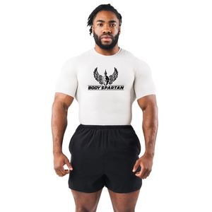 T-shirt de compression athlétique blanc pour homme, léger, extensible, pour l'entraînement et le fitness - Product Image 1
