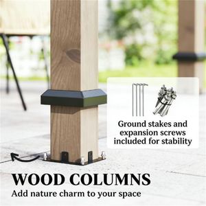 Pérgolas y Toldos de Madera de Nogal Claro, Elegantes Pérgolas, Gazebos y Pabellones - Product Image 3