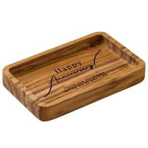 Bandeja de Madera Artesanal para Regalo de Aniversario con Grabado Personalizado, Bandeja Decorativa Rústica para Servir en Bodas, Aniversarios y el Hogar - Product Image 1