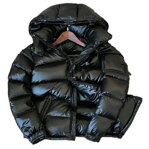 Chaqueta acolchada con capucha para hombre, abrigo grueso de invierno, azul brillante, con cremallera, resistente al viento, cálido, informal, para exteriores - Product Image 2