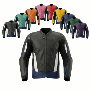 Chaqueta de Motocicleta de Cuero Genuino con Paneles de Malla, Venta al por Mayor, Se Acepta Marca Privada, Protección Completa del Cuerpo - Product Image 1