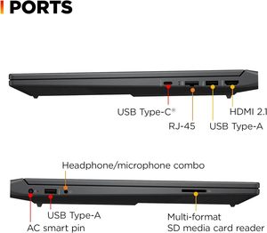 Ordinateur portable de jeu H/ P Vic Tus 15,6 pouces FHD 144 Hz AMD Ryzen 5-7535HS avec SSD RX 6550M (RTX 2050), clavier rétroéclairé, Windows 11 - Product Image 3