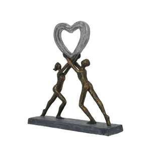 Dernière sculpture abstraite humaine, figurine d'art moderne en résine avec finition métallique, décoration pour la maison et le bureau, article cadeau, style luxueux - Product Image 1