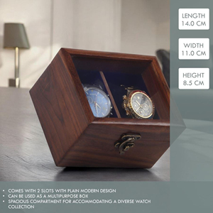 Caja de Almacenamiento para Relojes de Madera con Múltiples Ranuras, Organizador de Relojes de Madera con Acabado de Lujo por AYAANS - Product Image 1
