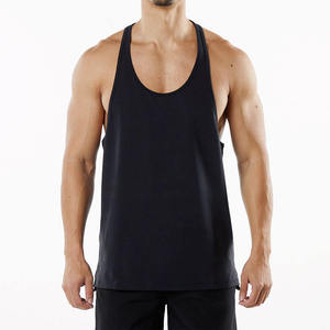 Camiseta sin mangas de poliéster transpirable azul liso para hombre, estilo casual con cuello redondo, holgada, estilo hip hop - Product Image 3