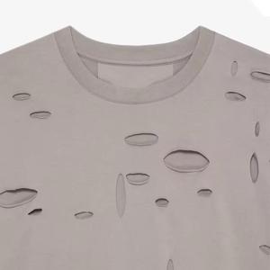 Camiseta Oversize de Algodón 100% de Calidad Premium, Fabricada en Fábrica, la Más Vendida, Lisa, Desgastada, con Hombros Caídos para Hombre - Product Image 5