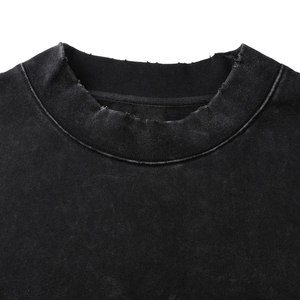 Sweat-shirt unisexe délavé à l'acide, coupe oversize, col rond, style streetwear vintage, fournisseur de logos personnalisés OEM - Product Image 3