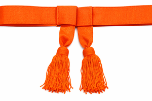 Cinturón de Cintura Ceremonial Naranja y Carmesí con Borlas, Accesorio de Vestir Formal de Primera Calidad - Product Image 5