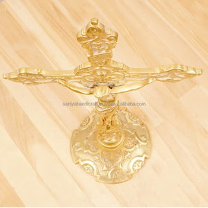 Cổ Điển Rắn Brass Chúa Giêsu Kitô Chữ Thập Bức Tượng Tôn Giáo Mô Hình Hoa Thiết Kế Chết Cắt <span class=keywords><strong>In</strong></span> Ấn Kỹ Thuật Mạ Kim Loại Thủ Công Mỹ Nghệ - Product Image 6