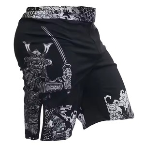 Pantalones cortos MMA para hombre, estampado metálico, cintura elástica, entrenamiento de gimnasio, kickboxing, ligeros, de secado rápido, coloridos, para artes marciales mixtas - Product Image 1
