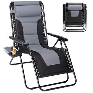 Heavy Duty Outdoor Recliner Foldable Anti-Gravity Leisure Chair with Sleeve Encased Zero Gravity Beach Chair - Product Image 1