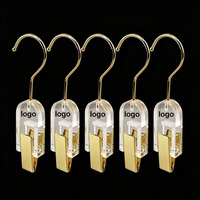 Cintres à perruques et extensions capillaires personnalisés en acrylique doré, plastique argenté transparent, avec logo