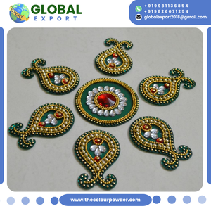 Rangoli Acrílico Multicolor Tradicional con Patrón de Pavo Real, Reutilizable, para Diwali, de Plástico y Polifoam + Cartón, Listo para Usar, Empaquetado a Granel - Product Image 2