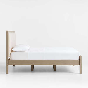 Wholesale Modern Upholstered Solid Wood <b>Bed</b> | Luxury Fabric Headboard Platform <b>Bed</b> Frame - Product Image 2