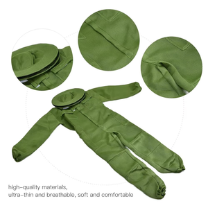 Traje de Apicultura Verde de Cuerpo Completo, Tejido Resistente, Diseño a Prueba de Picaduras, Conjunto Profesional de Chaqueta y Pantalones con Velo de Malla - Product Image 3