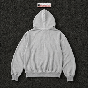 Silver <b>Oversized</b> Zip Up Hoodie <b>Vintage</b> Streetwear Loose Fit Full Zipper Hooded <b>Sweatshirt</b> With Double Patch Pockets Unisex Wear - Product Image 6