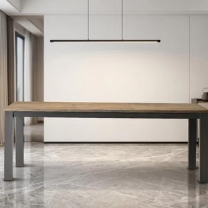 โต๊ะอาหารไม้สักแท้ Azora Liu สไตล์ Japandi แบบมินิมอล  ผิวไม้ธรรมชาติ สำหรับเฟอร์นิเจอร์ห้องรับประทานอาหารและห้องนั่งเล่น - Product Image 3