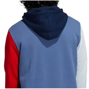 Sudadera con Capucha para Hombre, Diseño Color Block Azul y Rojo, Estilo Casual Urbano - Product Image 4