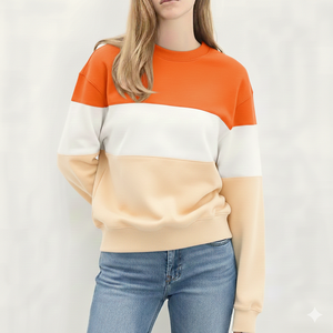 Women Oversized Knitted Sweatshirt Casual Winter Crewneck Pullover Soft <b>Brushed</b> Fleece Long Sleeve Relaxed Fashion Front - Product Image 1