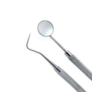 Ensemble de 2 miroirs et sondes dentaires en acier inoxydable, outils d'examen buccal pour usage professionnel par les dentistes, fabricant - Product Image 3