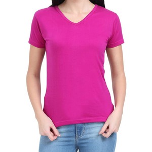 T-shirt à col rond pour femme, tendance, décontracté, été, personnalisable pour la vente en gros, avec appliques, en coton biologique, tissu doux - Product Image 3