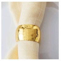 Porte-serviettes en laiton de haute qualité avec motif de feuilles d'or, en stock pour la décoration de table de mariage, d'anniversaire et de fête