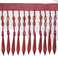 En gros, garniture à franges perlée et à pompons, style dentelle, motif diamant indien, 5 pouces, pour téléphones portables, rideaux, vêtements, textiles de maison et décoration - 100% Polyester
