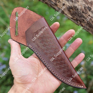 Funda de Cuero Genuino Cosida a Mano de Alta Calidad para Cuchillo, con Presilla para Cinturón, para Caza y EDC, Personalizable, Bajo MOQ, Directo de Fábrica OEM - Product Image 5