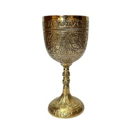 Calice à vin en laiton de haute qualité, plaqué argent, pour la communion, d'inspiration médiévale, calice inspiré de Harry Potter