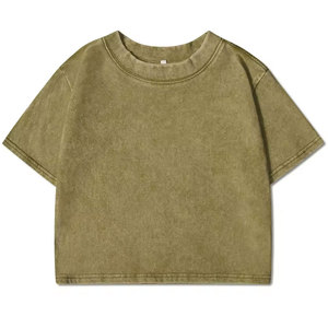 Solid Slim Washed T-Shirt Female <b>Rhinestone</b> Craft Cotton Streetwear Casual Sport Short Sleeve Cool Retro <b>Crop</b> Clothing - Product Image 4
