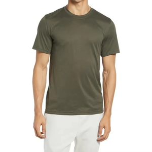 Camisetas de Hombre de Alta Calidad, Manga Corta, para Verano, Casuales, Tallas Grandes, Transpirables, de Algodón/Poliéster, Color Sólido, Cuello Redondo - Product Image 3