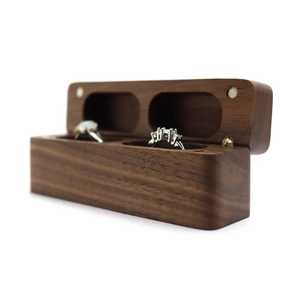 Caja de Anillo Individual de Madera de Nogal Vintage con Tapa Magnética, Esquinas Redondeadas, Estuche para Anillo de Compromiso, Caja de Exhibición de Joyería para Propuesta de Matrimonio - Product Image 3