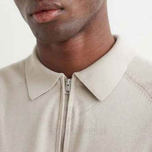 Chemises polo zippées unies pour hommes, taille personnalisée, prix bas, design confortable, créez votre propre chemise polo zippée unie pour hommes - Product Image 2