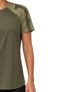 Customized Women Olive Green Camo Sports T Shirt Quick Dry Breathable Gym Running Workout Athletic Activewear Tee <b>Top</b> - Product Image 4