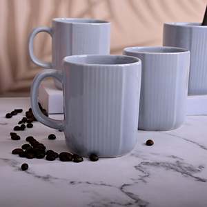 ชุดแก้วกาแฟเซรามิกเคลือบสีฟ้าใส 4 ใบ ใช้กับไมโครเวฟได้ เหมาะสำหรับกาแฟและนม - Product Image 1