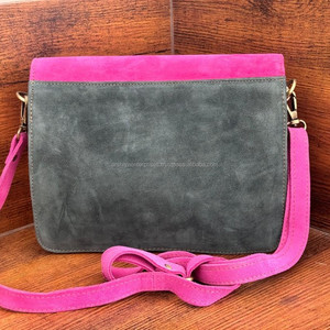 Vente chaude sac à bandoulière en cuir suédé coloré fabriqué à la main pour les sacs à main à pampilles en cuir recyclé durable pour femmes - Product Image 5