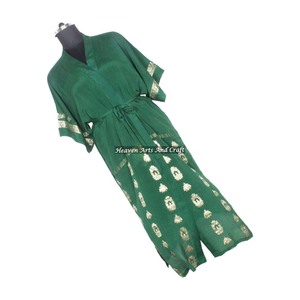 KL010 Kimono Vintage de Sari, Camisón Largo, ODM, Poliéster y Seda, Secado Rápido, para Mujer - Product Image 5