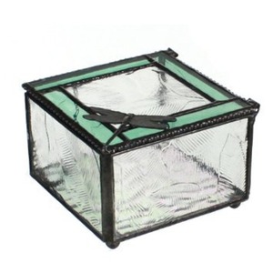 กล่องใส่เครื่องประดับทำมือ กรอบโลหะแก้ว กล่องโชว์แบบวินเทจ กล่องใส่เครื่องประดับแก้วทรงยาว กล่องใส - Product Image 3